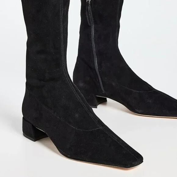 Raven Knee High Boot (Women) Stretch Suede Black Size 9 - Picture 2 of 12